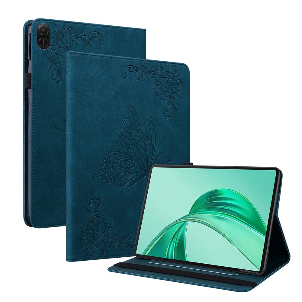 XFDSFDL Protective Case for Honor Pad X8a 11-Inch, PU Leather Flip Cover with Large Butterfly Pattern, Stand and Wallet, Blue