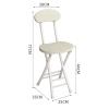 BVDHASDBT Lightweight Folding Chair with Metal Frame, Armrests and White Wood Grain view 2