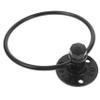 Industrial Iron Towel Ring, Wall-Mounted, Black view 1