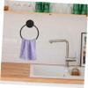 Industrial Iron Towel Ring, Wall-Mounted, Black view 4