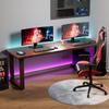 IMEITE Corner Computer Desk with Solid Wood Legs, Home Office Desk, Double Gaming Desk and Workbench view 3