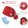 2-Pack Surgical Caps for Women and Men, Ponytail Hair Nets, Christmas Baubles and Snowflake Design view 3