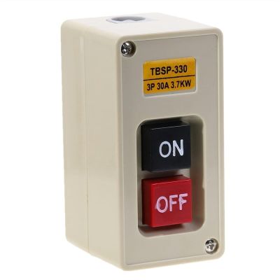 TBSP-330 Self-Locking ON/OFF Machine Switch, 3-Phase, 30 A, 3.7 kW