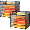 2-Pack 5-Tier Metal Document Trays, A4, Black view 1