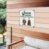 Metal Sign “Welcome to Our Home The Humans Just Lives Here with Us,” 12 x 12 in, Funny Novelty Wall Decor view 3