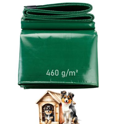 LDQBF Waterproof PVC Canvas Tarp, 6.5 x 10 m, 460 g/m², Green
