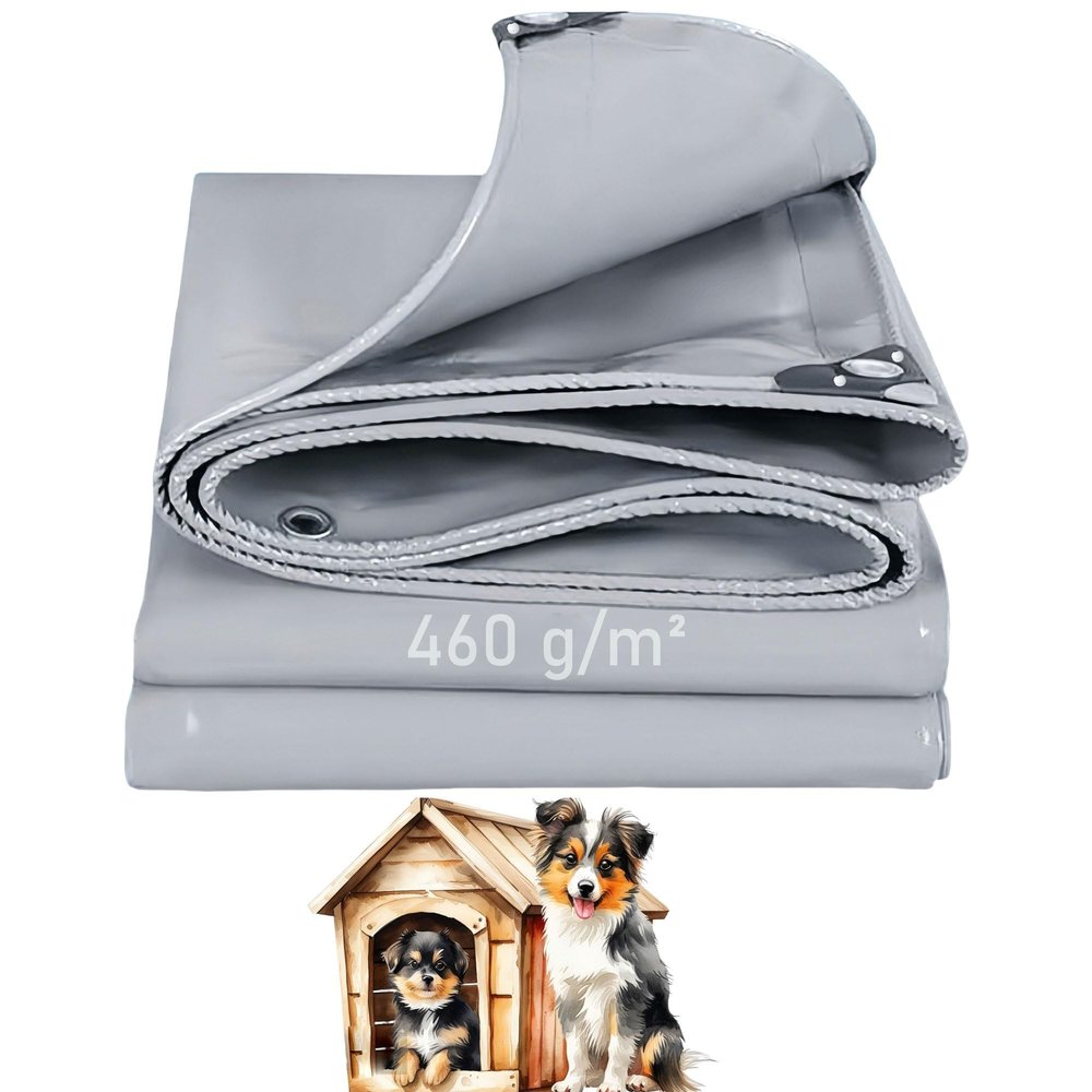 LDQBF Waterproof Tarp, 1 x 37.5 m, 460 g/m² PVC, Tear- and Mold-Resistant, Gray