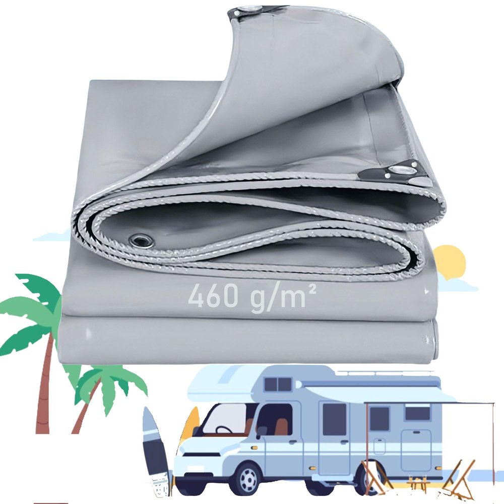 LDQBF PVC Tarp 5 x 7.5 m, 460 g/m², Gray