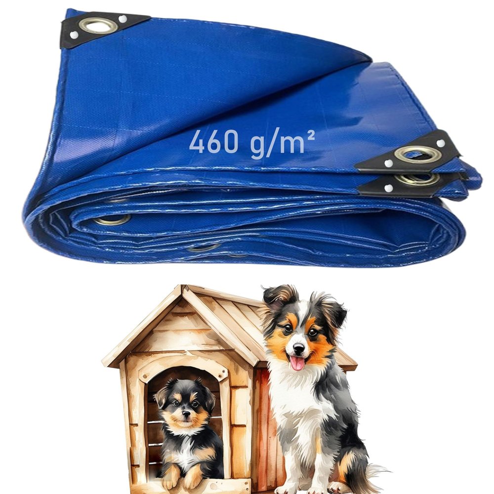 LDQBF Premium Blue PVC Tarp with Grommets, 1.5 x 18 m, 460 g/m²