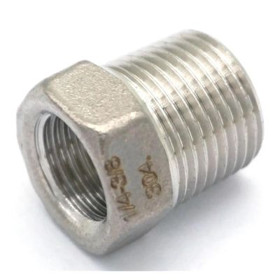 304 Stainless Steel Reducer, 3/8-Inch Male to 1/4-Inch Female Thread
