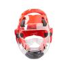 Adjustable Kickboxing Headgear with Face Shield, Red, Size M view 4