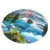 Mountain Lake View Christmas Tree Skirt, Sunny Nature Print, 30 in, Thickened Holiday Tree Decoration view 2