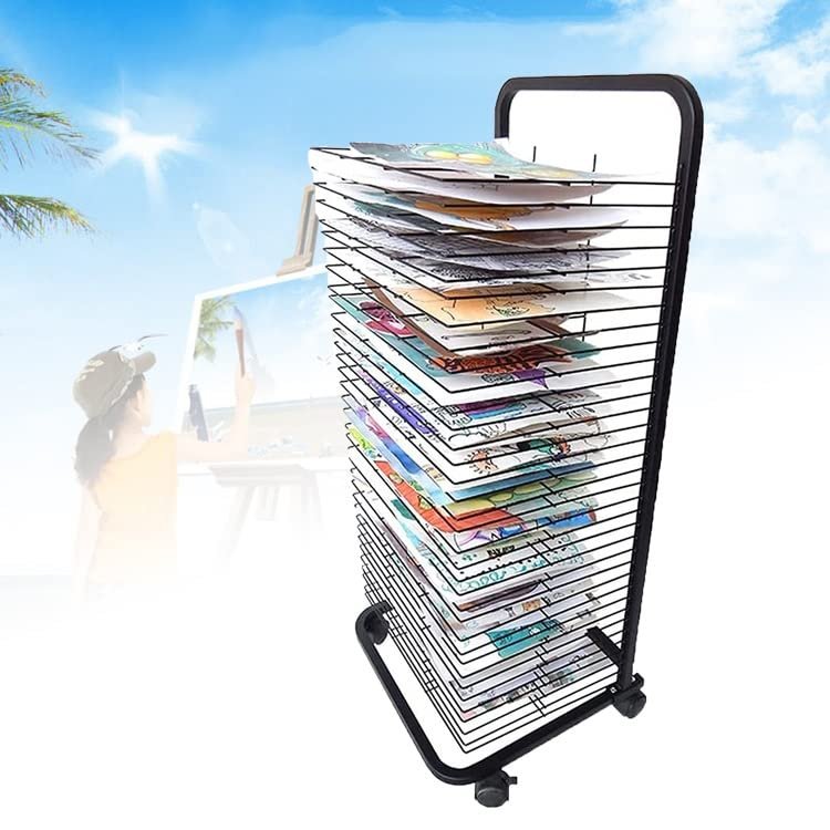 Mobile Metal Art Storage and Drying Rack