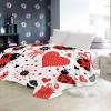 Ladybug Heart Cartoon Throw Blanket 150 x 200 cm, Warm Red Sofa Blanket, Super-Soft Flannel Fleece view 4