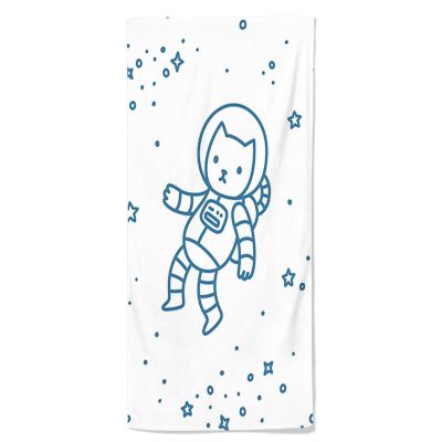 Oudrspo Blue 5 Cat Towels, Cat Flying in Space, Ultra-Soft Bathroom Towels, Face Towels for the Kitchen, Blue (30.5 x 69.5 cm)
