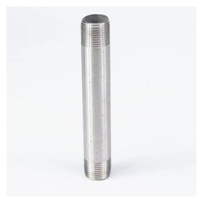 DSZUJTYROP 3/8" Equal Male Thread 100 mm Barrel Nipple, 304 Stainless Steel