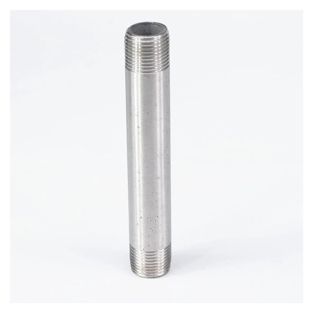 DSZUJTYROP 3/8" Equal Male Thread 100 mm Barrel Nipple, 304 Stainless Steel