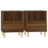 GAONUDAN 2-Piece Nightstand Set with Drawer and Open Shelf, Brown and Oak view 1