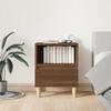 GAONUDAN 2-Piece Nightstand Set with Drawer and Open Shelf, Brown and Oak view 2