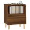 GAONUDAN 2-Piece Nightstand Set with Drawer and Open Shelf, Brown and Oak view 4