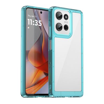 TailTech Case for Motorola Moto G75 5G, Transparent Acrylic, Turquoise