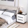 GAONUDAN Modern White Nightstand with Storage Drawer view 3