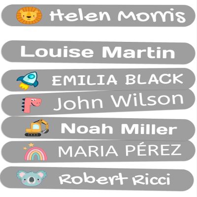 500 Personalized Iron-On Name Labels for Kids, 6 x 1 cm