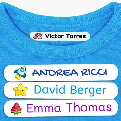 100 Iron-On Name Labels for Clothing – Washer- and Dryer-Safe