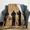 Jazz Quartet Silhouette Throw Blanket, Plush Flannel, 76 x 100 cm view 1