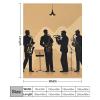 Jazz Quartet Silhouette Throw Blanket, Plush Flannel, 76 x 100 cm view 2