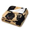 Jazz Quartet Silhouette Throw Blanket, Plush Flannel, 76 x 100 cm view 3