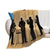 Jazz Quartet Silhouette Throw Blanket, Plush Flannel, 76 x 100 cm view 4