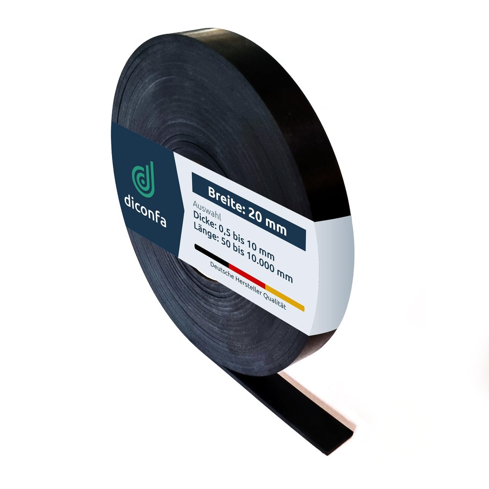 diconfa SBR Rubber Strip, 20 mm Wide, 1,200 mm Long, 4 mm Thick