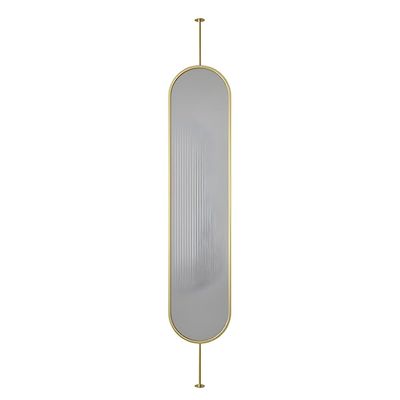 zktoermn Modern Room Divider with Glass, Gold, 180 x 50 cm