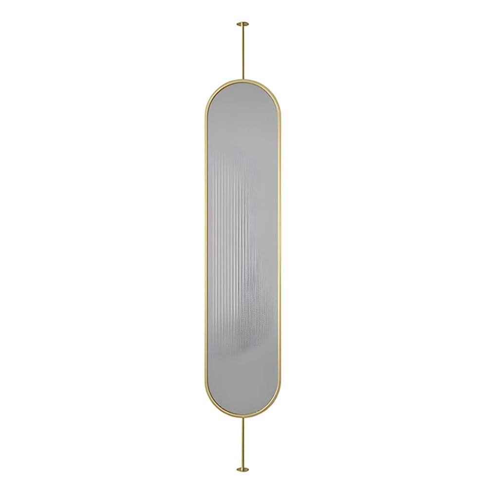 zktoermn Modern Room Divider with Glass, Gold, 180 x 50 cm