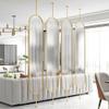 zktoermn Modern Room Divider with Glass, Gold, 180 x 50 cm view 3