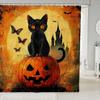 Homewish Halloween Black Cat Gothic Shower Curtain, 180 x 180 cm view 1