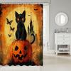 Homewish Halloween Black Cat Gothic Shower Curtain, 180 x 180 cm view 2