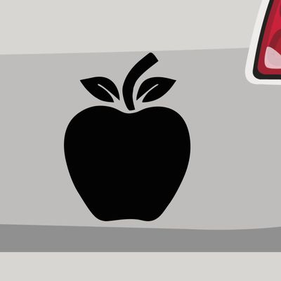 Apple Fruit Sticker for Car, Motorcycle, Bicycle, Laptop & Truck, JDM Racing Decal (27 x 20 cm, Neon Yellow)