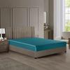DISANGNI 22 Momme 100% Mulberry Silk Fitted Sheet, Grade 6A, OEKO-TEX Certified, 1 Count, Deep Pocket, Blue-Green, 140 x 200 + 30 cm view 1