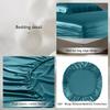 DISANGNI 22 Momme 100% Mulberry Silk Fitted Sheet, Grade 6A, OEKO-TEX Certified, 1 Count, Deep Pocket, Blue-Green, 140 x 200 + 30 cm view 4