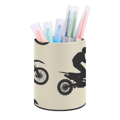 QUEWIQR Motocross Motorcycle Silhouette Pen Holder