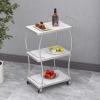 yixinzi-2024 3-Tier Utility Storage Bar Cart, Rolling Serving Cart, Silver view 2