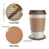 Car Cup Holder Coasters, Wooden with Cork Bottom, 4-Pack view 2