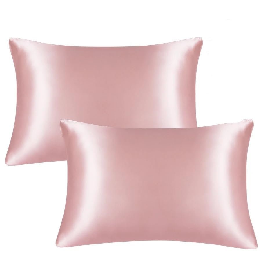 SQIANKUN Silky Mulberry Silk Pillowcase, 1-Piece, Gray, King 50 x 92 cm