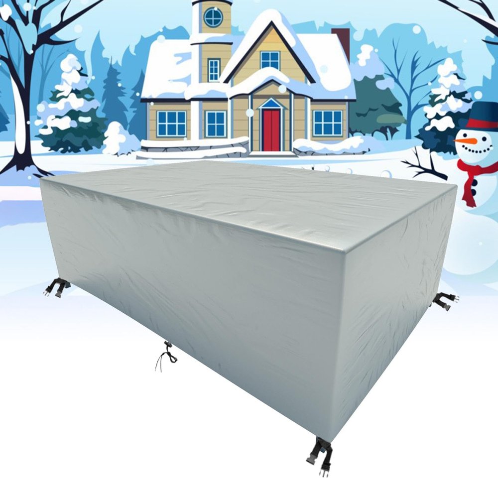 Outdoor Furniture Cover 165 x 165 x 100 cm, Silver, Rectangular, 420D Oxford