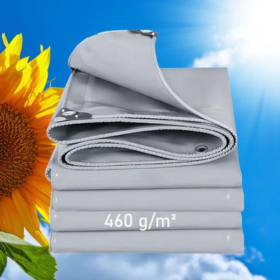 LDQBF Waterproof Tarp, 2.5 x 6 m, 460 g/m² PVC-Coated Fabric, Gray