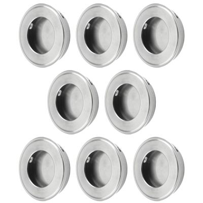 MOROBOR Round Pull Handles, 8-Piece Stainless Steel Set, Recessed Invisible Handles for Drawers and Cabinets
