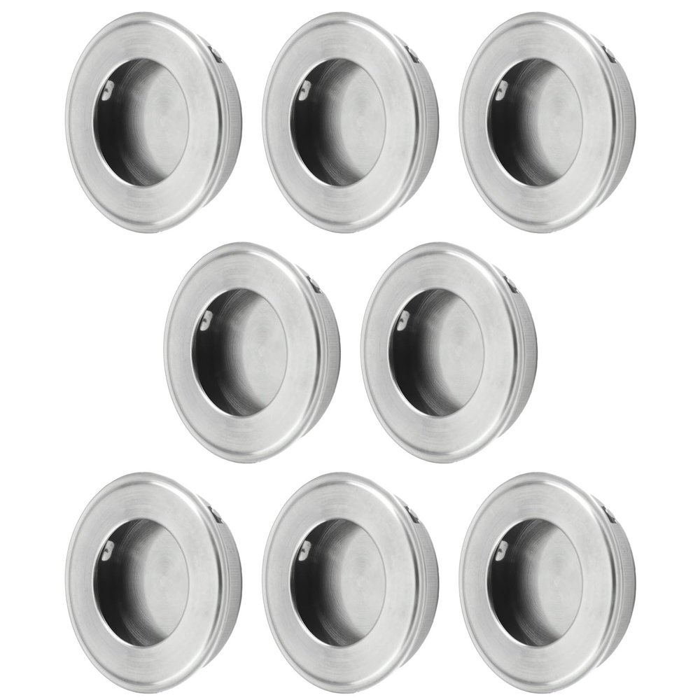 MOROBOR Round Pull Handles, 8-Piece Stainless Steel Set, Recessed Invisible Handles for Drawers and Cabinets