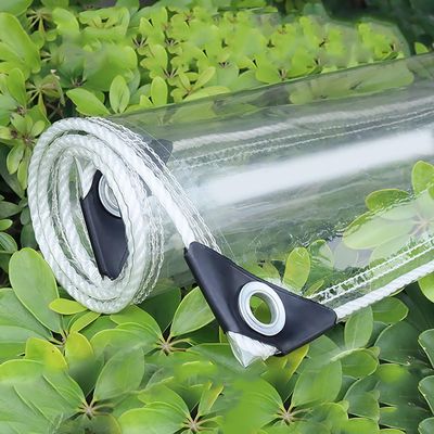 tow000ack Transparent PVC Tarp with Eyelets, Waterproof, 0.35 mm, 1.1 x 2 m